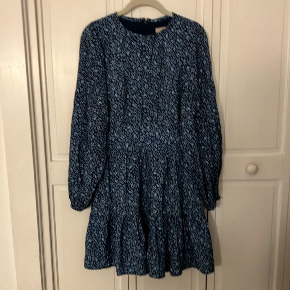 Chelsea28 Blue Ruffled Tiered Sundress